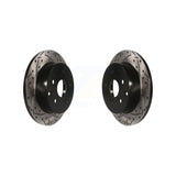 Rear Coated Drilled Slotted Disc Brake Rotors Pair For Toyota RAV4 Lexus HS250h KD-100156
