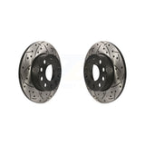 Rear Coated Drilled Slotted Disc Brake Rotors Pair For Volkswagen Jetta Rabbit Audi A3 Golf Quattro KD-100154