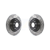 Rear Coated Drilled Slotted Disc Brake Rotors Pair For Volkswagen Tiguan Jetta Audi Q3 Quattro TT KD-100195