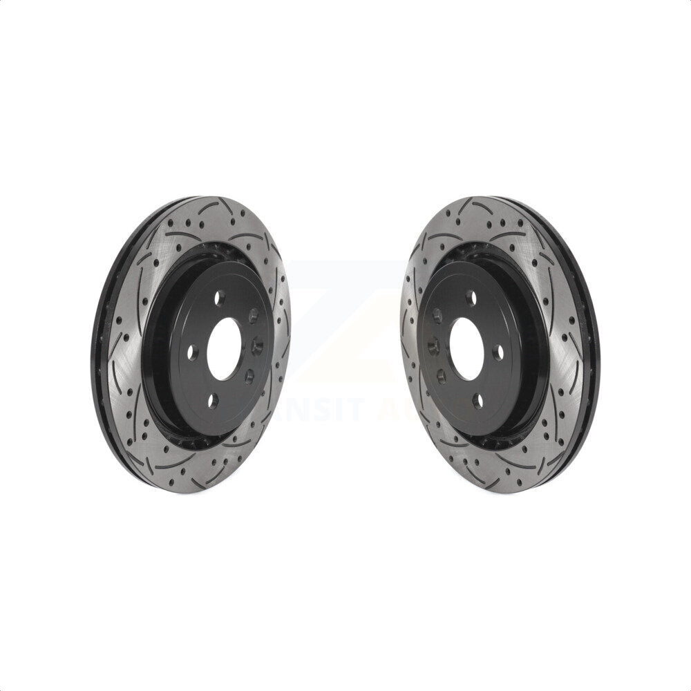 Rear Coated Drilled Slotted Disc Brake Rotors Pair For Volvo S60 XC70 S80 V60 V70 KD-100534