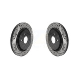 Rear Coated Drilled Slotted Disc Brake Rotors Pair For Volvo S60 XC70 S80 V60 V70 KD-100534