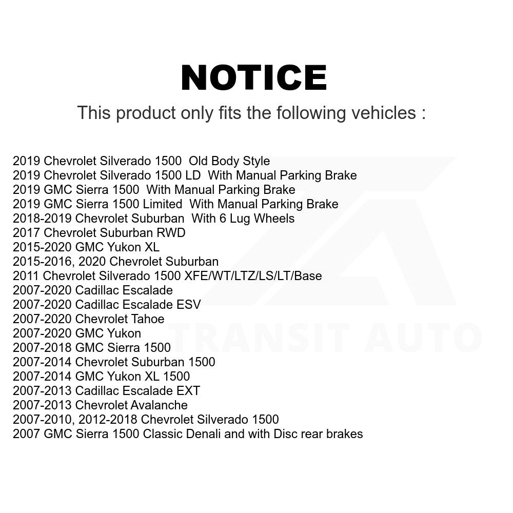 Rear Disc Brake Rotor 8-580422 For Chevrolet Silverado 1500 GMC Sierra Tahoe Yukon Cadillac Suburban Escalade XL Avalanche ESV LD Classic EXT Limited