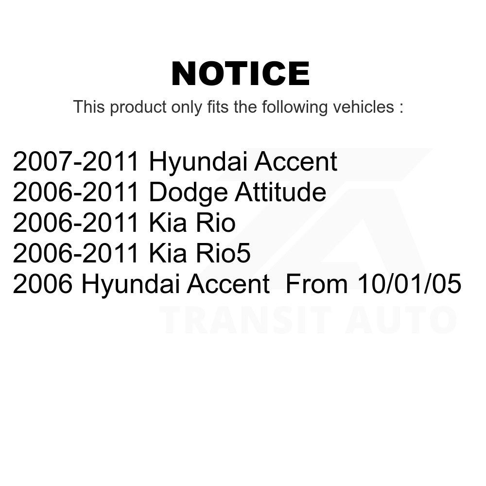 Rear Drum Brake Hardware Kit 13-H17413 For Hyundai Accent Kia Rio Rio5 Dodge Attitude