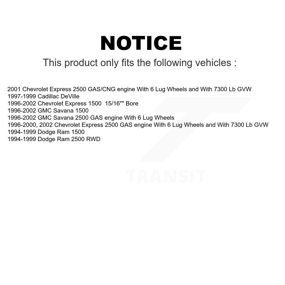 Rear Drum Brake Wheel Cylinder Pair For Dodge Ram 1500 2500 Chevrolet Express Cadillac DeVille GMC Savana K14-100079