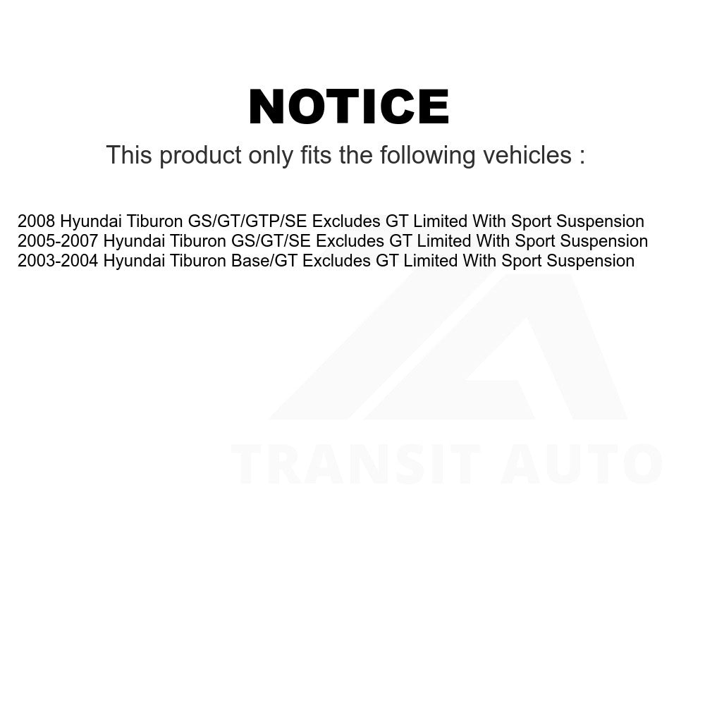 Rear Right Suspension Strut Coil Spring Assembly 78A-15082 For Hyundai Tiburon Excludes GT Limited With Sport
