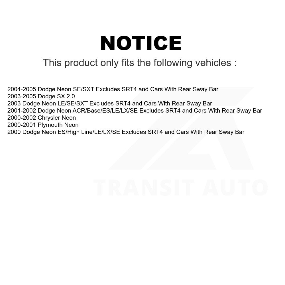 Rear Right Suspension Strut Coil Spring Assembly 78A-15212 For Neon Dodge Plymouth Chrysler SX 2.0