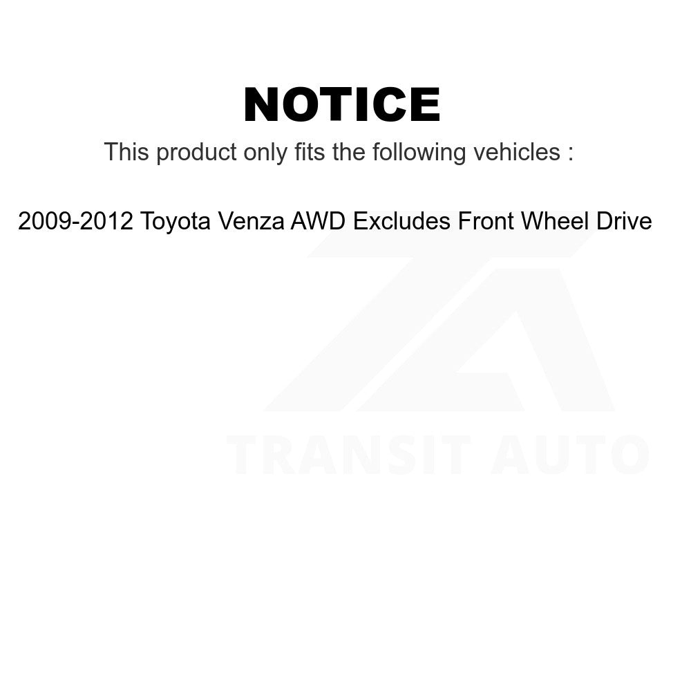 Rear Right Suspension Strut Coil Spring Assembly 78A-15412 For 2009-2012 Toyota Venza AWD Excludes Front Wheel Drive