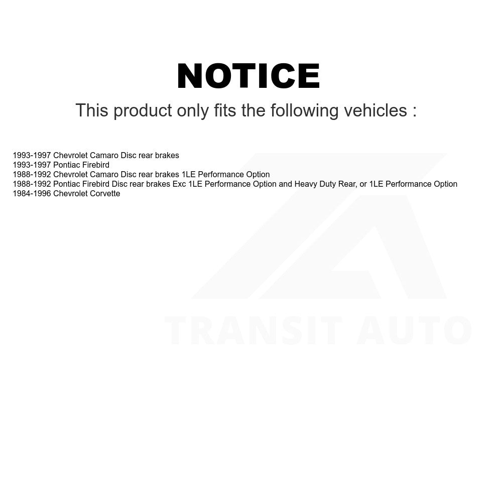 Rear Semi-Metallic Disc Brake Pads NWF-PRM413 For Chevrolet Corvette Camaro Pontiac Firebird