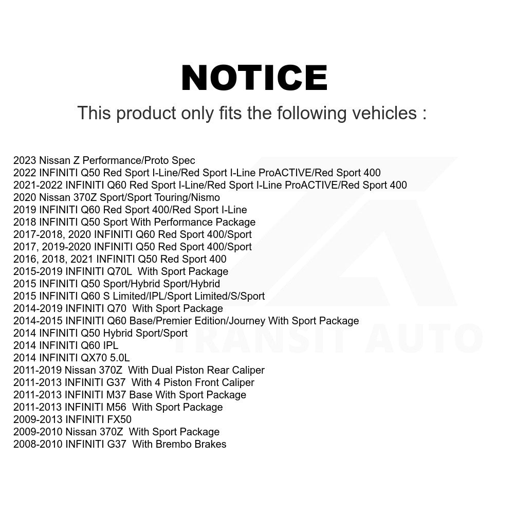 Rear Semi-Metallic Disc Brake Pads PPF-D1347 For INFINITI G37 Q50 Nissan 370Z Q60 M37 Q70 Q70L QX70 M56 FX50 Z