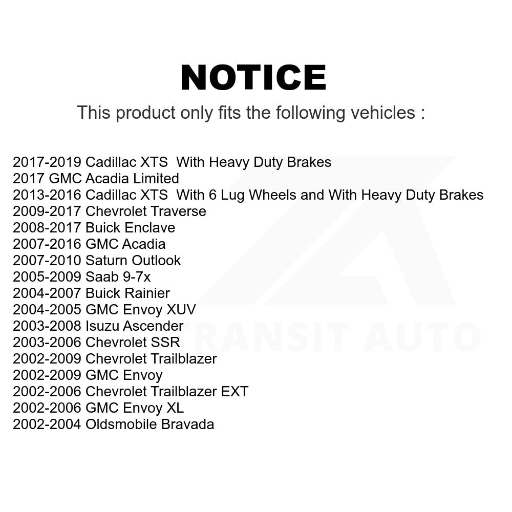 Rear Semi-Metallic Disc Brake Pads SIM-883 For Chevrolet GMC Traverse Trailblazer Acadia Buick Enclave Envoy EXT Cadillac XTS XL Saturn Outlook Rainier Limited Oldsmobile Bravada XUV SSR Isuzu Saab