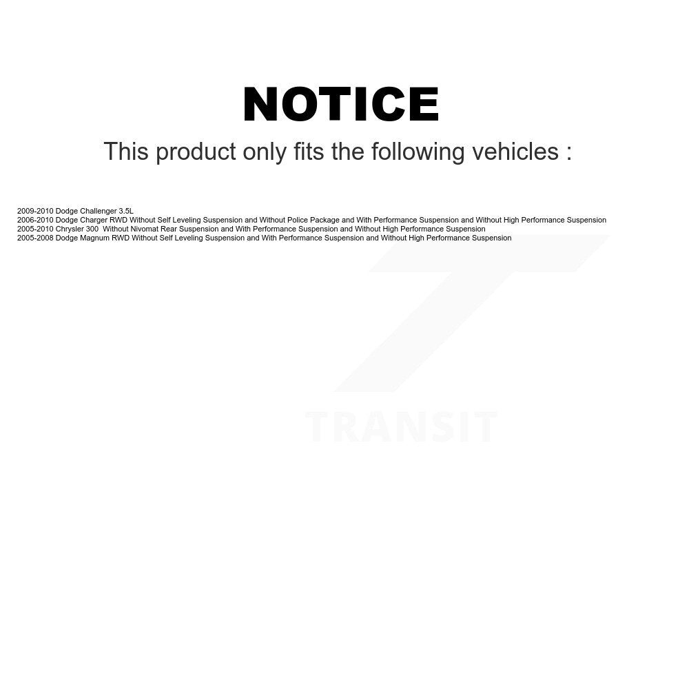 Rear Suspension Shock Absorber Pair For Dodge Chrysler 300 Charger Magnum Challenger K78-100414