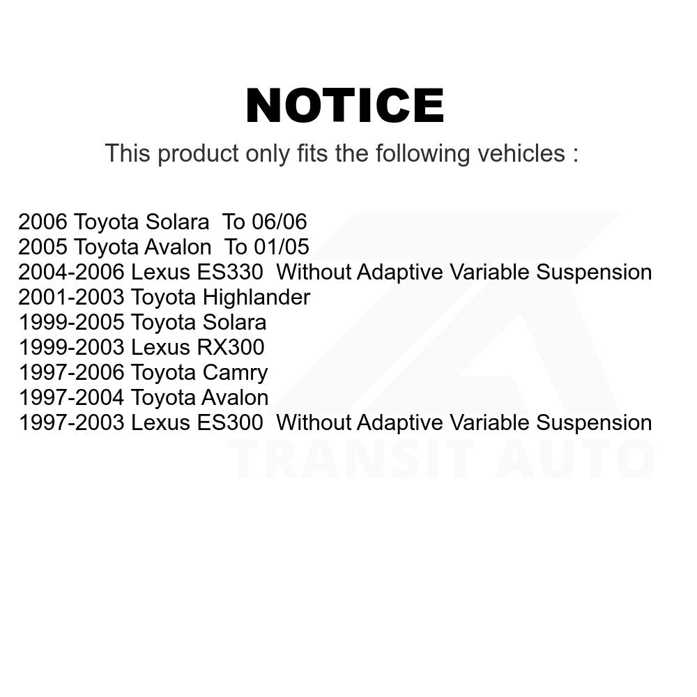 Rear Suspension Strut Hardware Kit 73-903904 For Toyota Camry Lexus Avalon Solara ES300 RX300 Highlander ES330