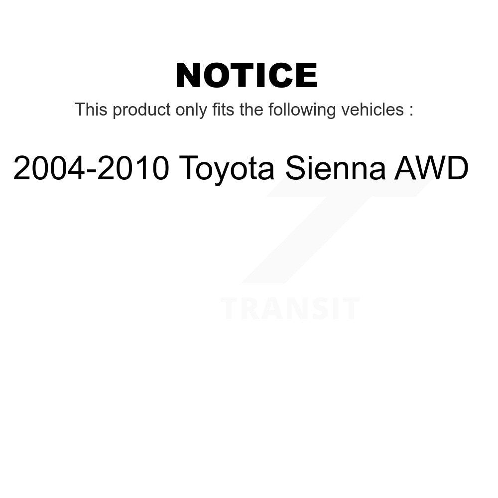 Rear Wheel Bearing And Hub Assembly Pair For 2004-2010 Toyota Sienna AWD K70-100633