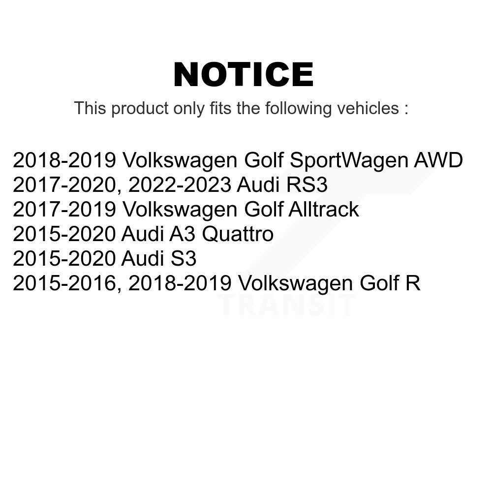 Rear Wheel Bearing And Hub Assembly Pair For Audi Volkswagen A3 Quattro Golf Alltrack R S3 SportWagen RS3 K70-101786