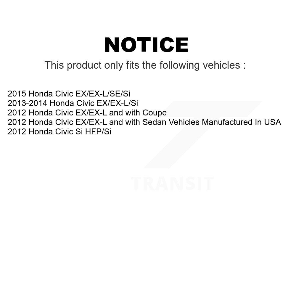 Rear Wheel Bearing And Hub Assembly Pair For Honda Civic K70-100735