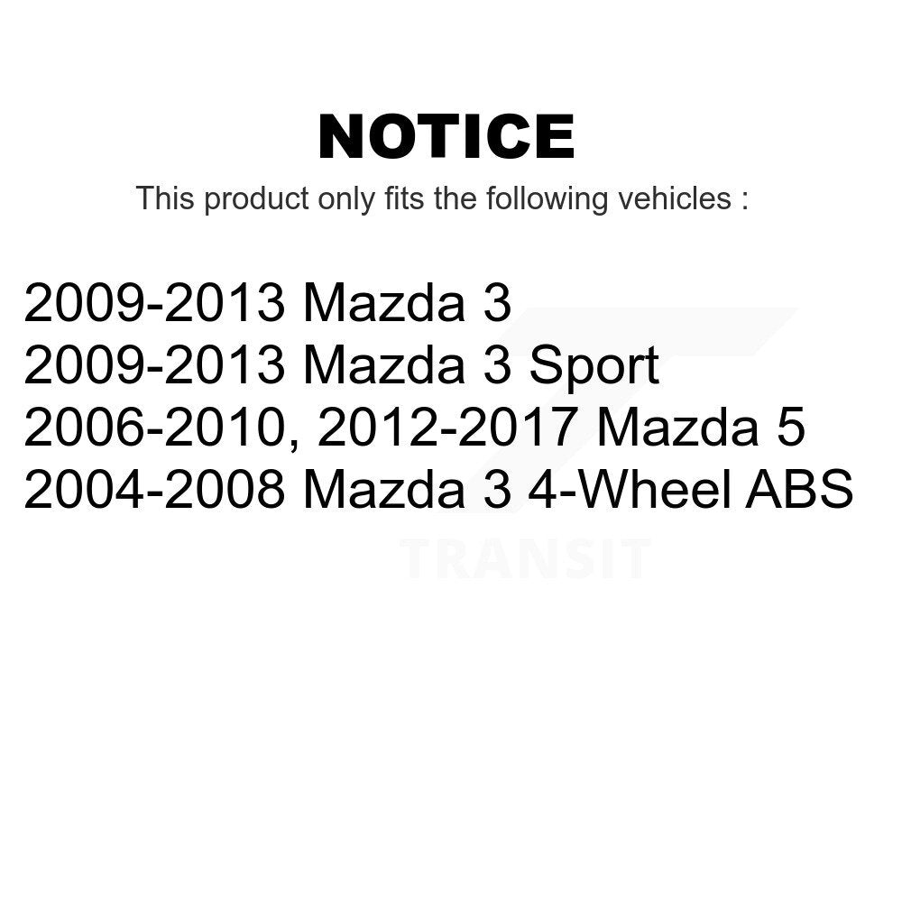 Rear Wheel Bearing And Hub Assembly Pair For Mazda 3 5 Sport K70-100680