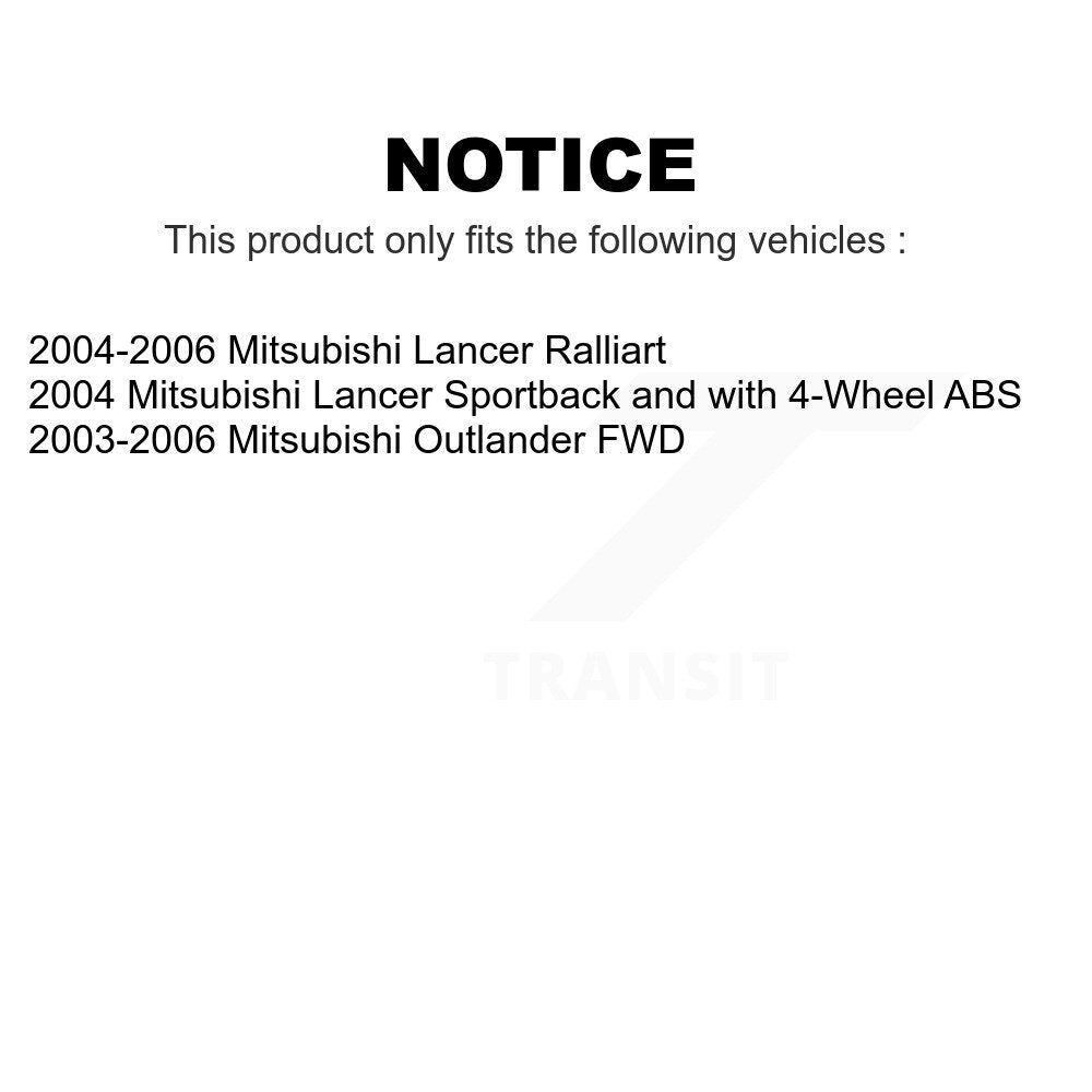 Rear Wheel Bearing And Hub Assembly Pair For Mitsubishi Lancer Outlander K70-100674