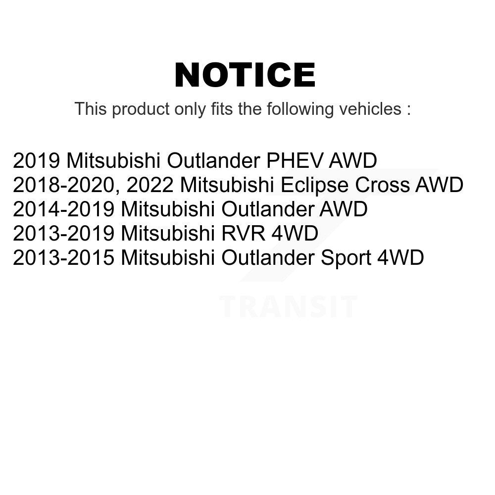 Rear Wheel Bearing And Hub Assembly Pair For Mitsubishi Outlander Sport Eclipse Cross RVR PHEV K70-101390