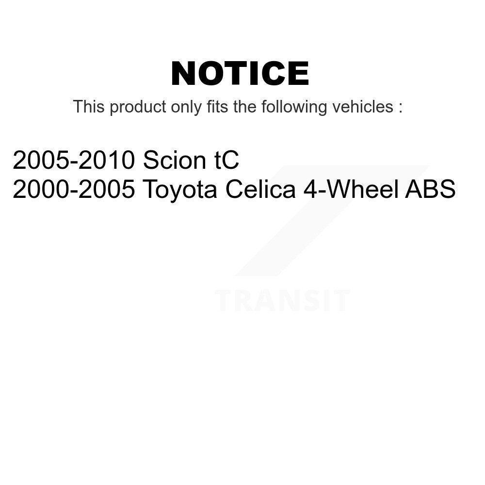 Rear Wheel Bearing And Hub Assembly Pair For Scion tC Toyota Celica K70-100664