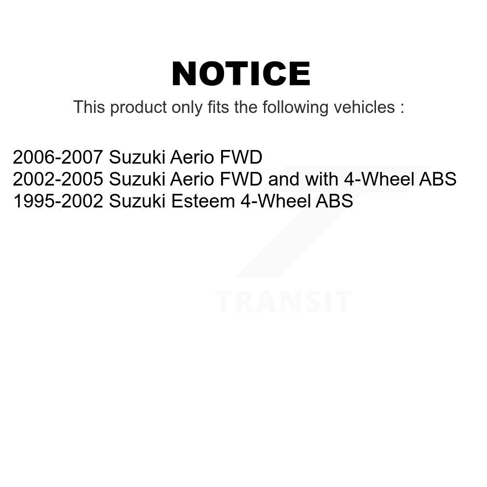 Rear Wheel Bearing And Hub Assembly Pair For Suzuki Aerio Esteem K70-100723