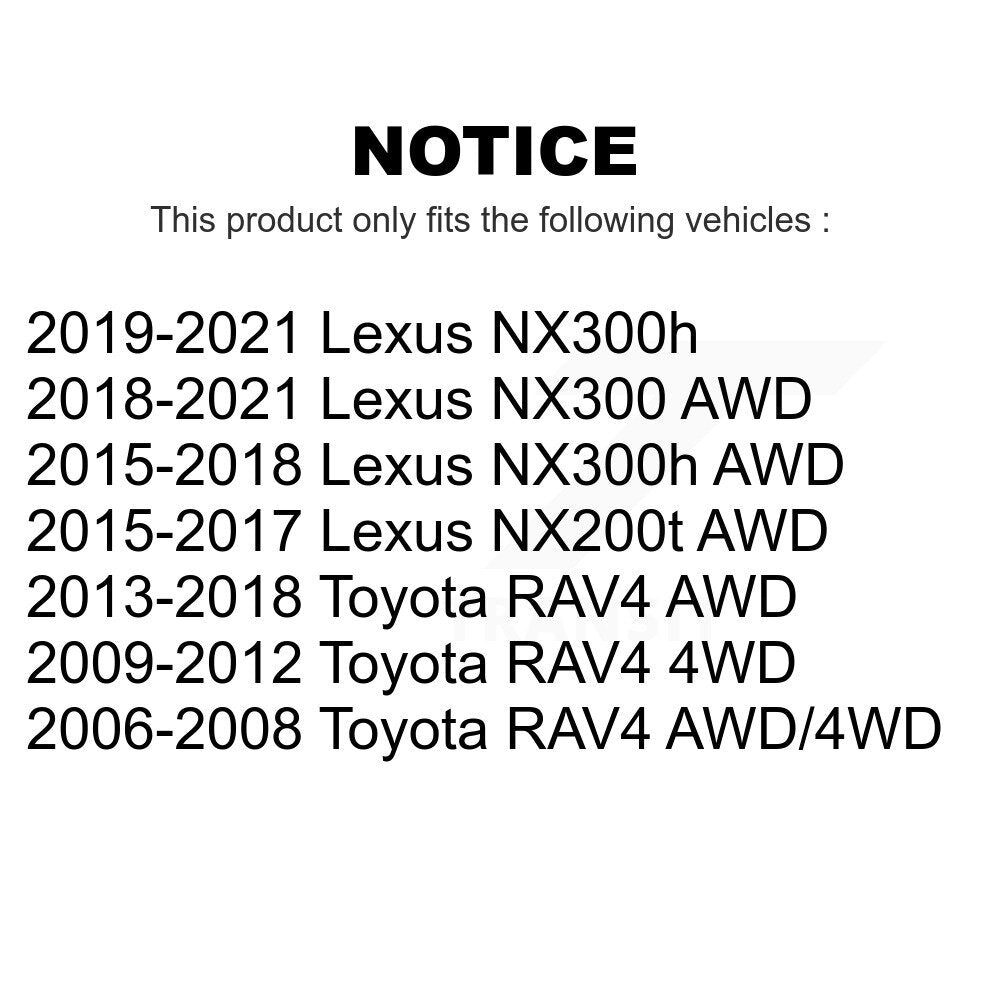 Rear Wheel Bearing And Hub Assembly Pair For Toyota RAV4 Lexus NX200t NX300 NX300h K70-100695