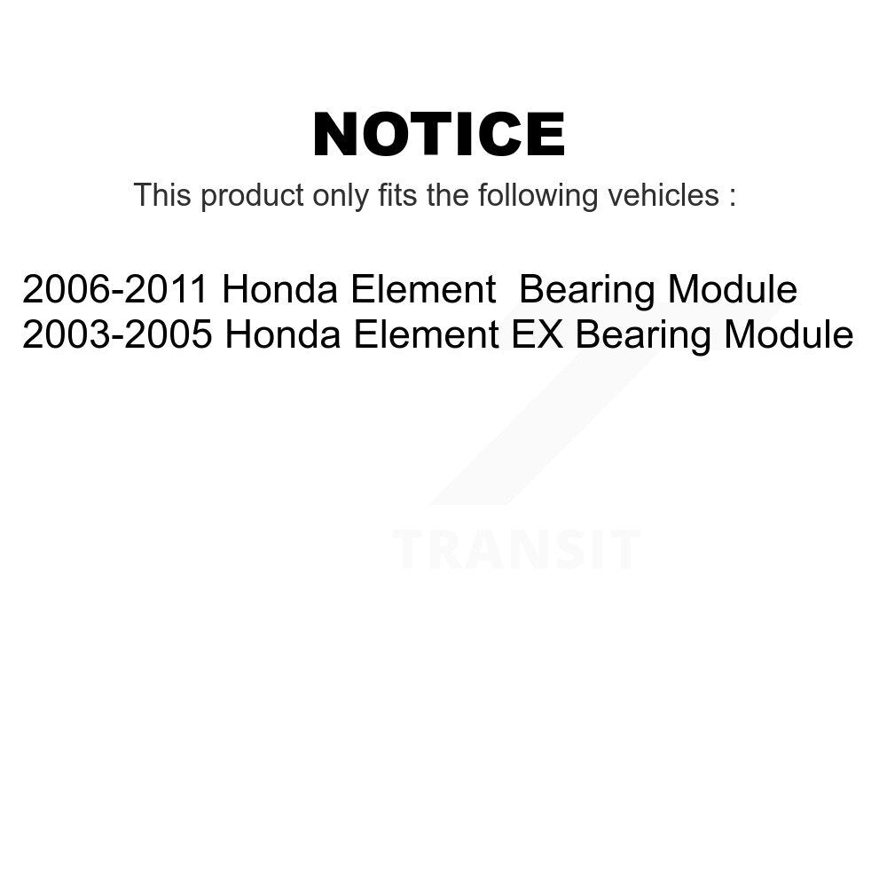 Rear Wheel Bearing Assembly Kit For Honda Element Module K70-100456
