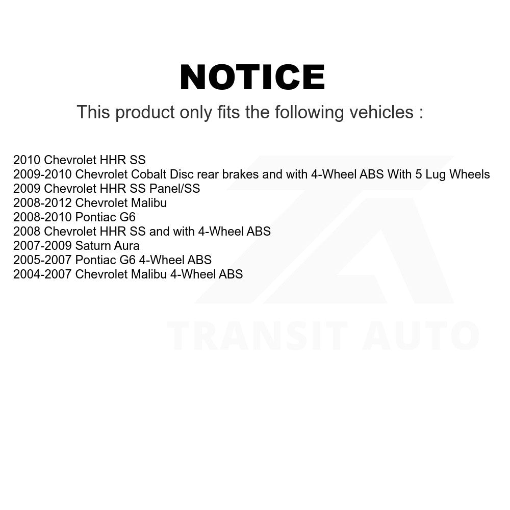 Rear Wheel Bearing Hub Assembly 70-512285 For Chevrolet Malibu Pontiac G6 Cobalt HHR Saturn Aura