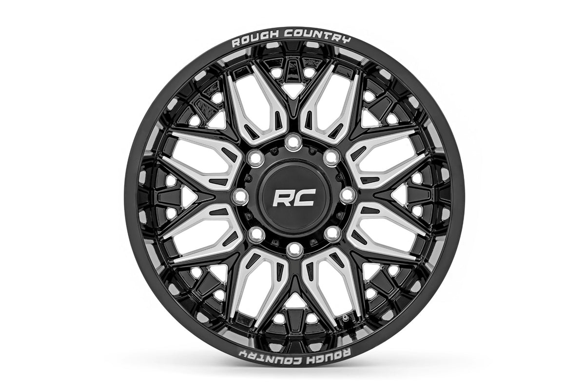 Rough Country 86 Series Wheel | One-Piece | Gloss Black | 20x10 | 5x4.5 | -19mm