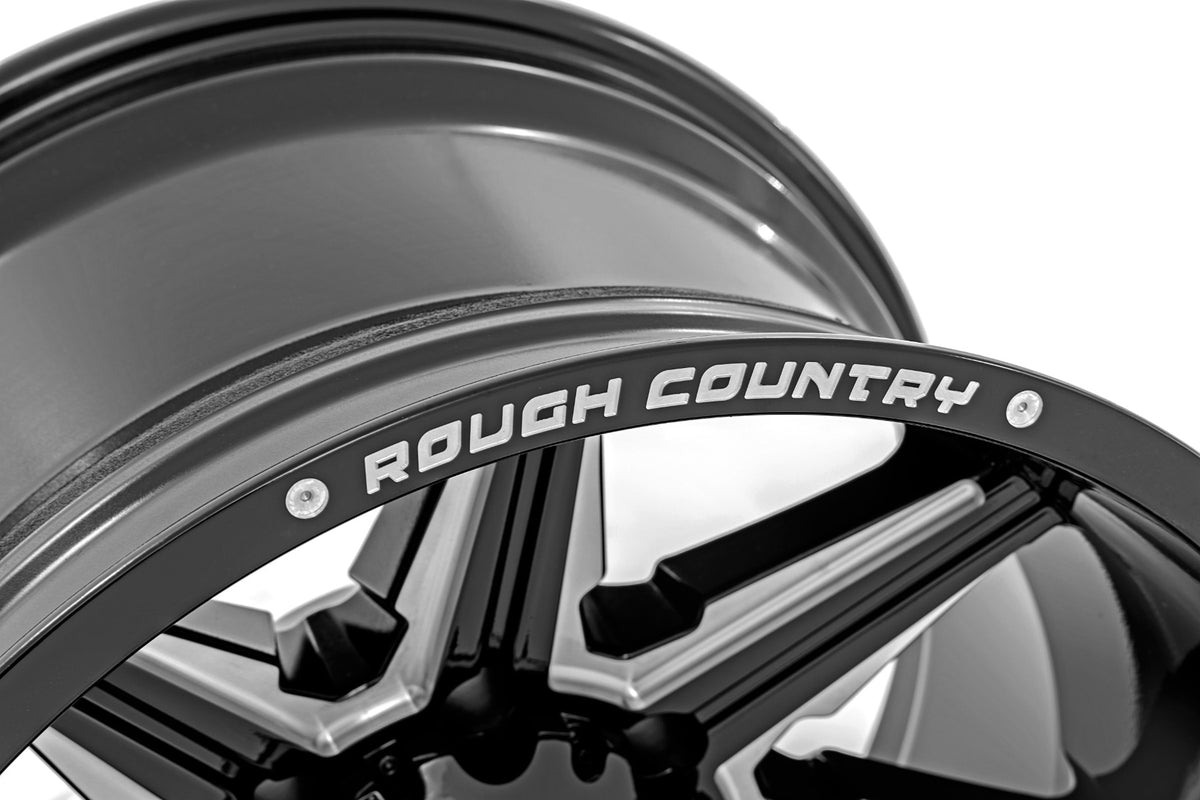 Rough Country 91M Series Wheel | One-Piece | Gloss Black | 22x12 | 8x180 | -44mm