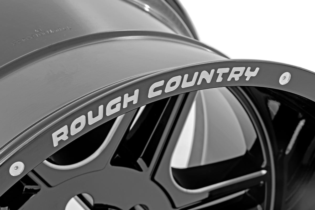Rough Country 92 Series Wheel | Machined One-Piece | Gloss Black | 22x12| 8x170 | -44mm
