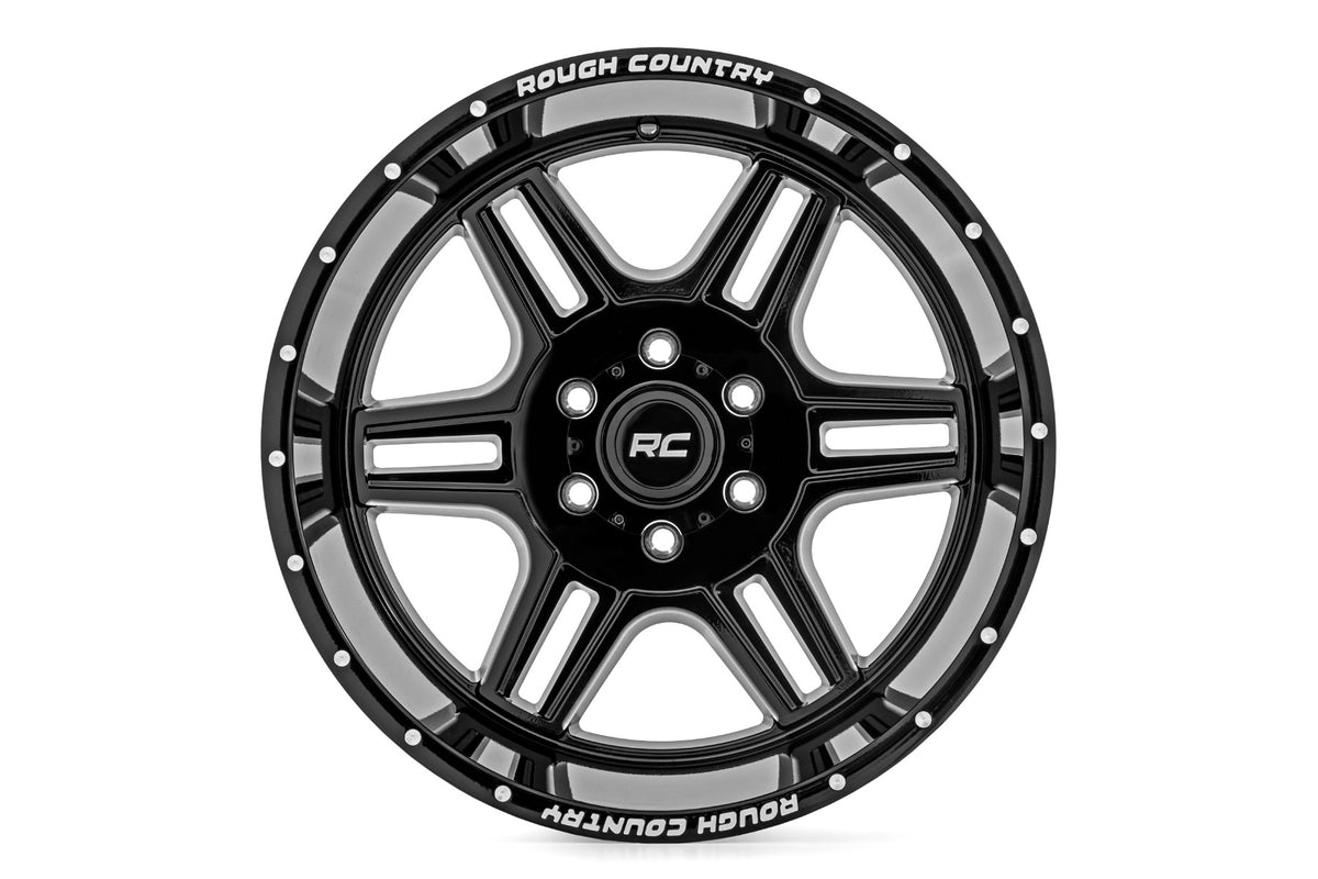 Rough Country 92 Series Wheel | Machined One-Piece | Gloss Black | 22x12| 8x170 | -44mm