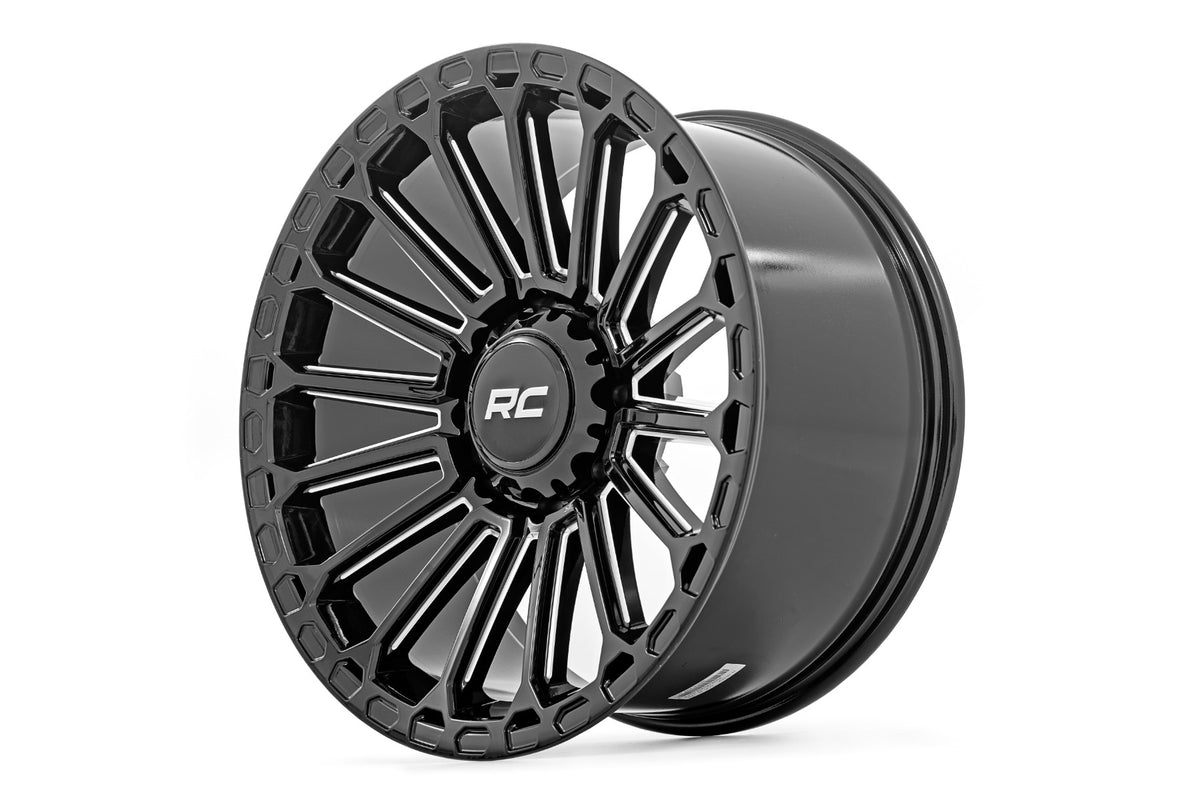 Rough Country 97 Series Wheel | One-Piece | Gloss Black | 20x10 | 5x4.5 | -19mm