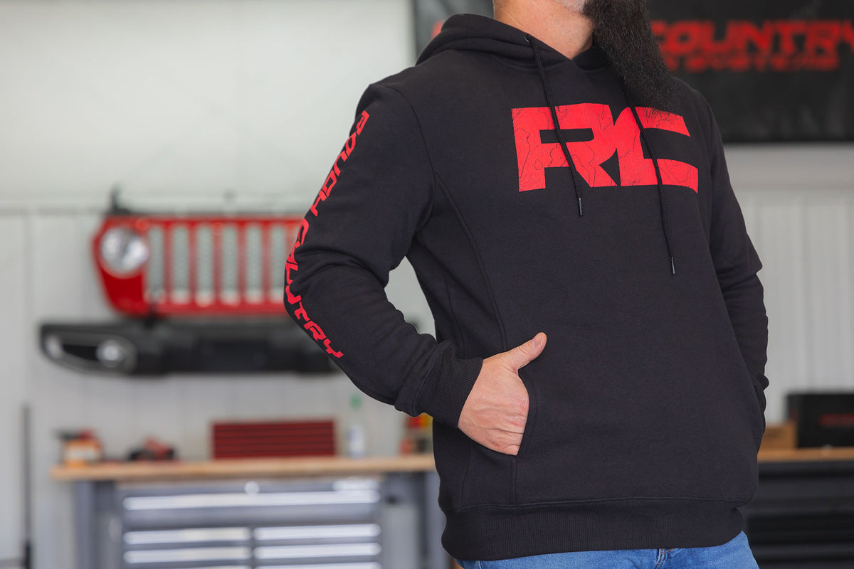 Rough Country Hoodie | RC Tread Sleeve | Black|3 XL