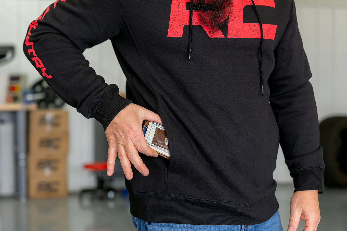 Rough Country Hoodie | RC Tread Sleeve | Black|3 XL