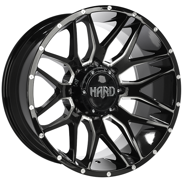 Ruffino HARD Mudder Gloss Black - Milled EdgeRUF642001 | Size: 20x10.0 | Bolt Pattern: 8x180 | Offset: -19 | Center Bore: 125.2