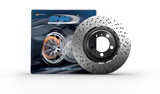 SHW 12-13 Audi TT Quattro RS 2.5L Front Drilled-Dimpled Lightweight Brake Rotor (8J0615301K)