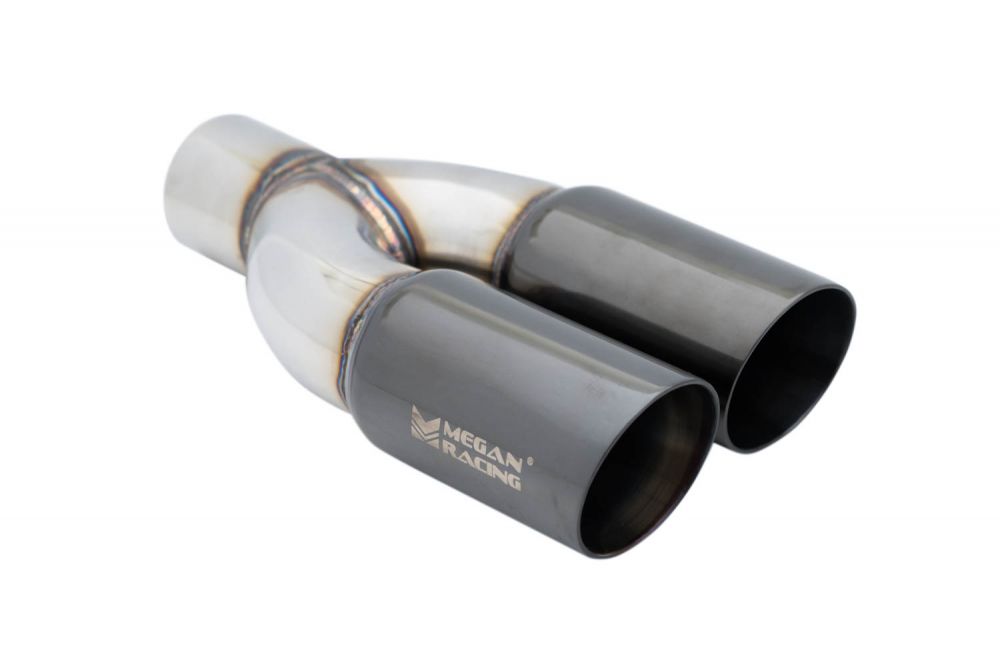 Universal Twin Black Chrome 3" Tips - Passenger Side