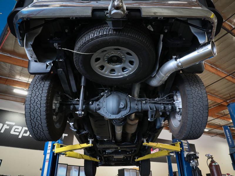 aFe Large Bore-HD 5 IN 409 SS DPF-Back Exhaust System w/Polished Tip 20-21 GM Truck V8-6.6L | Too Fast Autoparts | Order Online