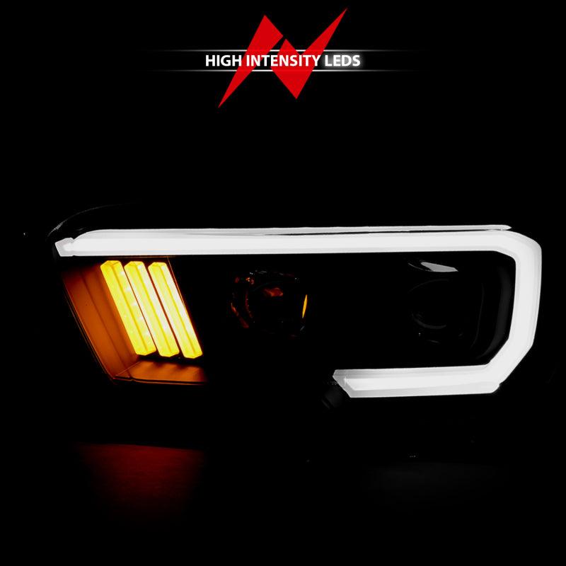 ANZO 2016-2017 Toyota Tacoma Projector Headlights w/ Plank Style Design Black/Amber w/ DRL | Too Fast Autoparts | Order Online | Canada & USA Shipping