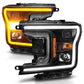 ANZO 2018-2020 Ford F-150 Projector Headlight w/ Plank Style Switchback Black Housing | Too Fast Autoparts | Order Online | Canada & USA Shipping