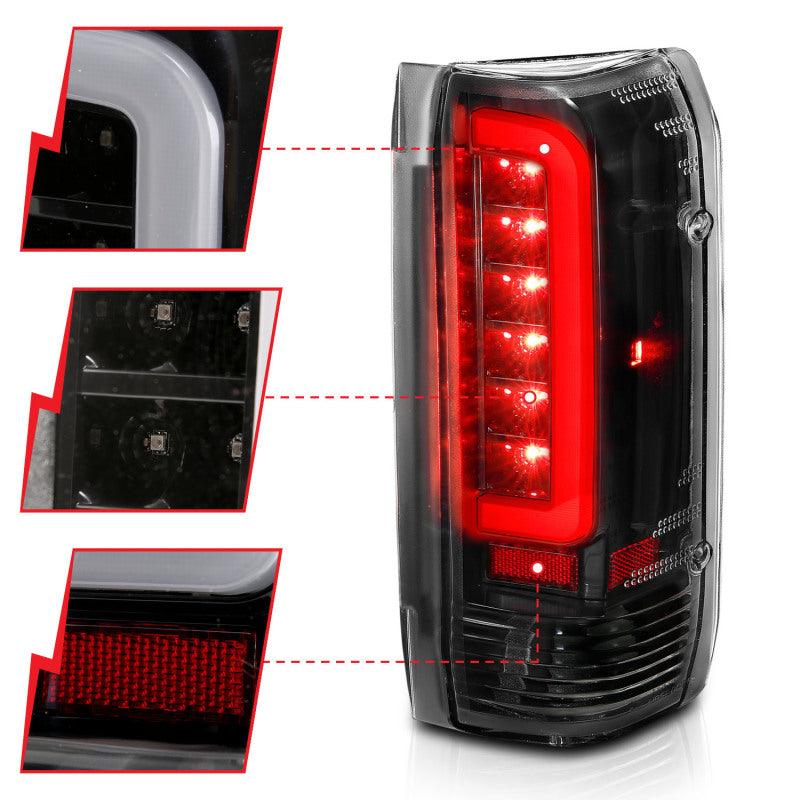 ANZO 1987-1996 Ford F-150 LED Taillights Black Housing Clear Lens (Pair) | Too Fast Autoparts | Order Online