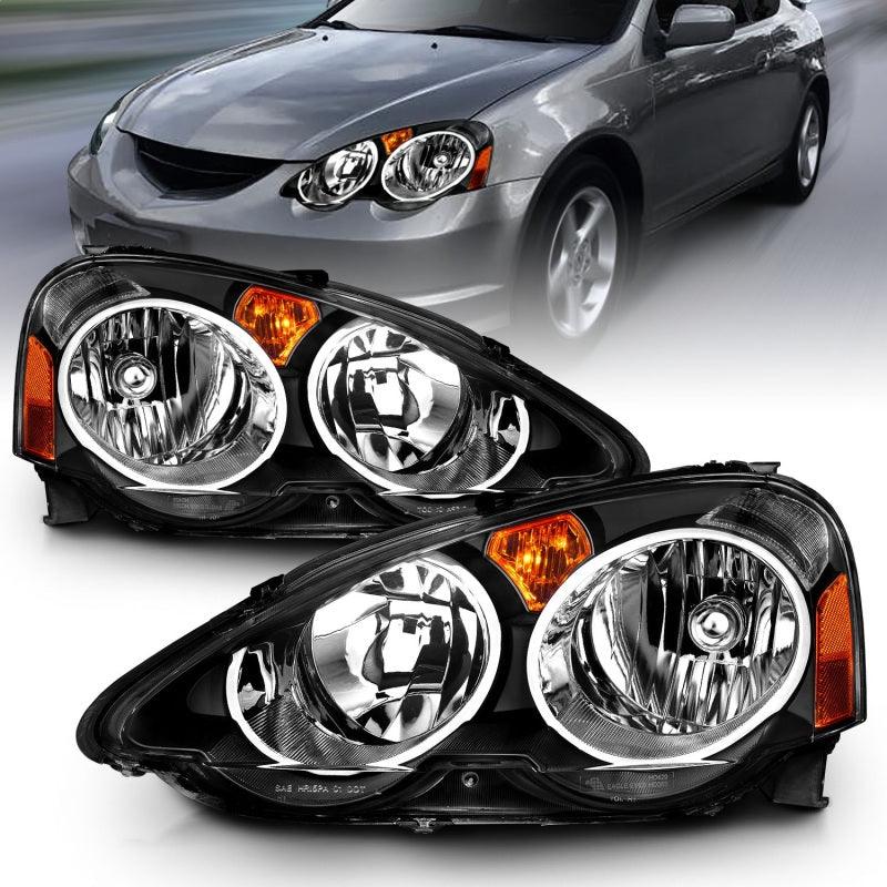 ANZO 2002-2004 Acura Rsx Crystal Headlights Black | Too Fast Autoparts | Order Online | Canada & USA Shipping