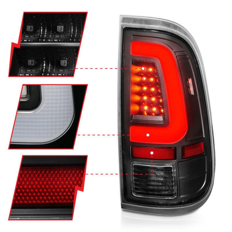 ANZO 2008-2016 Ford F-250 LED Taillights Black Housing Clear Lens (Pair) | Too Fast Autoparts | Order Online | Canada & USA Shipping