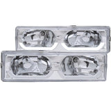 ANZO 1988-1998 Chevrolet C1500 Crystal Headlights Chrome w/ Low - Brow | Too Fast Autoparts | Order Online