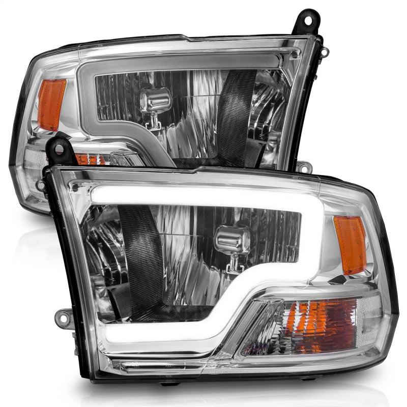 ANZO 2009-2018 Dodge Ram 1500/ 2500/ 3500 Crystal Headlights w/ Light Bar Chrome Housing | Too Fast Autoparts | Order Online | Canada & USA Shipping