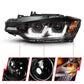 ANZO 2012-2015 BMW 3 Series Projector Headlights w/ U-Bar Black | Too Fast Autoparts | Order Online | Canada & USA Shipping