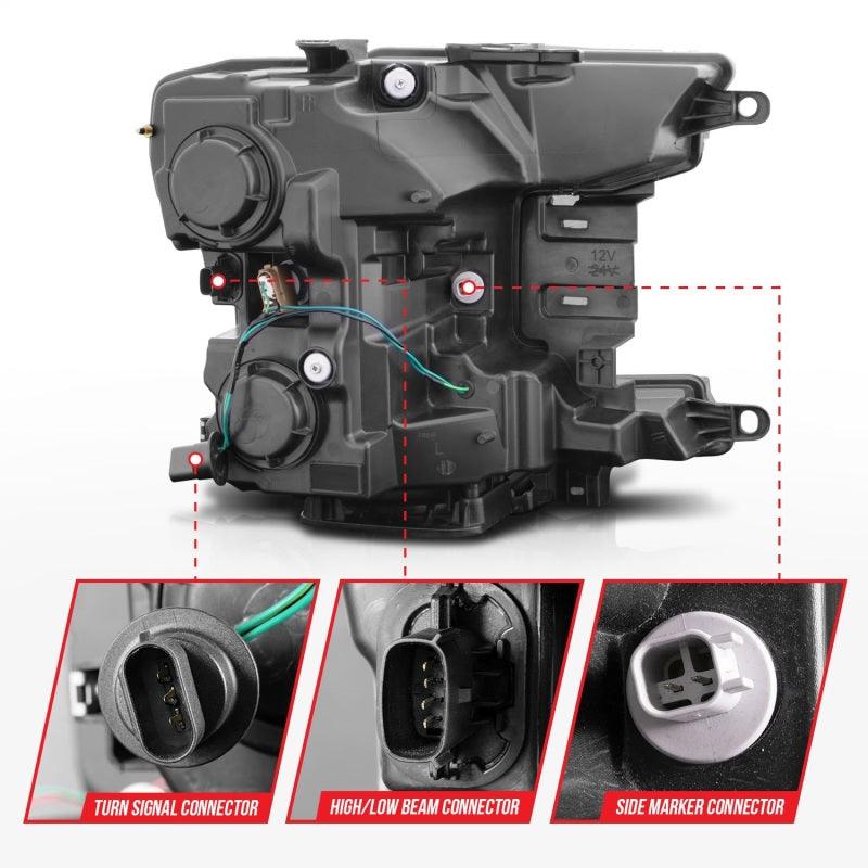 ANZO 2018-2020 Ford F-150 Projector Headlight w/ Plank Style Switchback Black Housing | Too Fast Autoparts | Order Online | Canada & USA Shipping