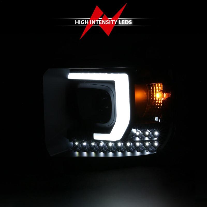 ANZO 2014-2015 Gmc Sierra 1500HD Projector Plank Style Headlight Black W/ Drl | Too Fast Autoparts | Order Online | Canada & USA Shipping