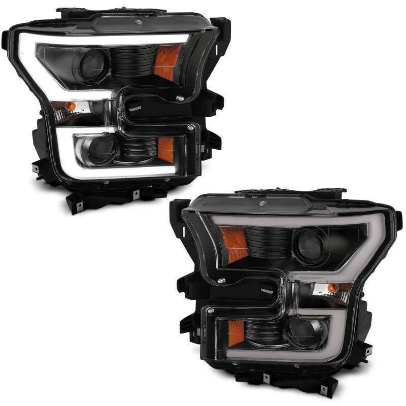 ANZO 2015-2017 Ford F-150 Projector Headlights w/ Plank Style Switchback Black w/ Amber | Too Fast Autoparts | Order Online | Canada & USA Shipping