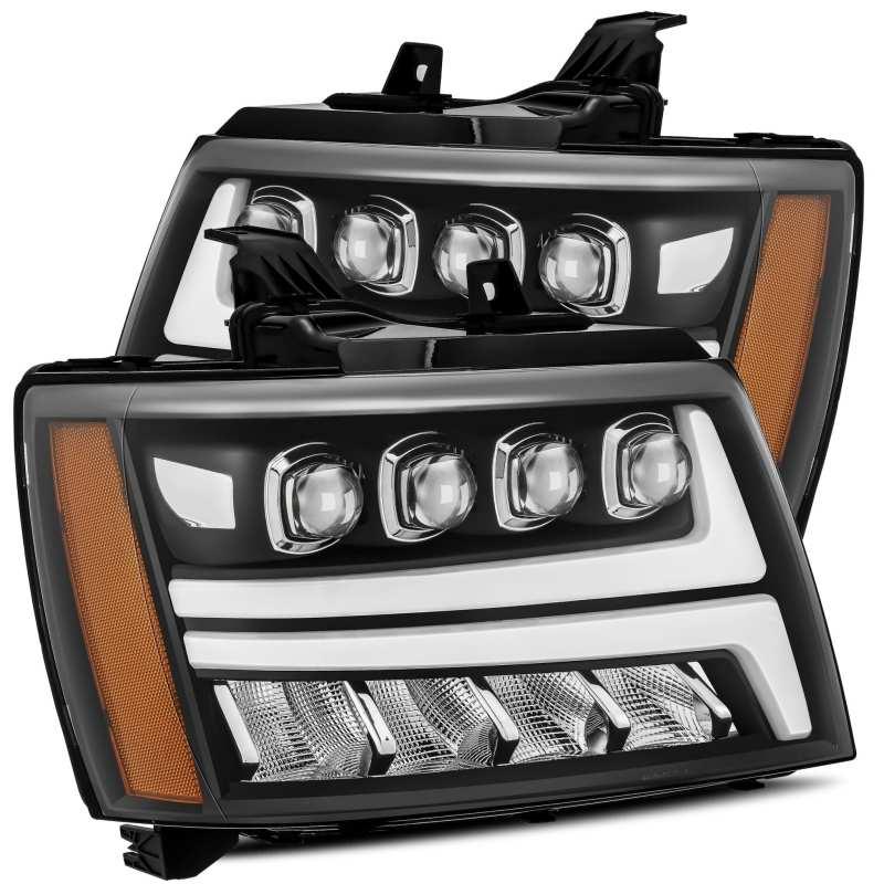 AlphaRex 07-13 Chevy Avalanche NOVA LED Proj Headlights Plank Style Matte Black w/Activ Light/DRL | Too Fast Autoparts | Order Online